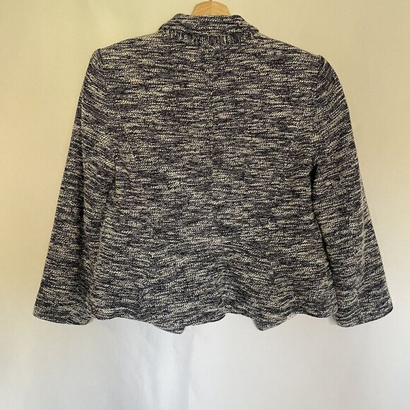 Ann Taylor Womens Tweed Knit Blazer Jacket Size 6 Black & White Polka Dot Lining - Picture 9 of 9